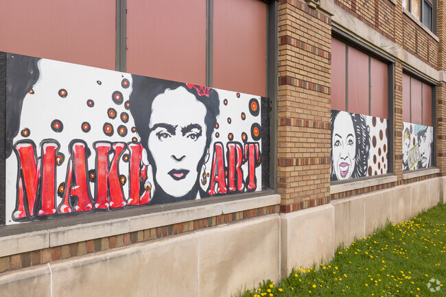 Group of murals beautifies the community of Greencroft Park.