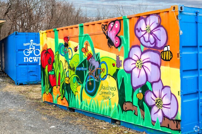 Colorful murals can be found between the schools and parks of the North End neighborhood.