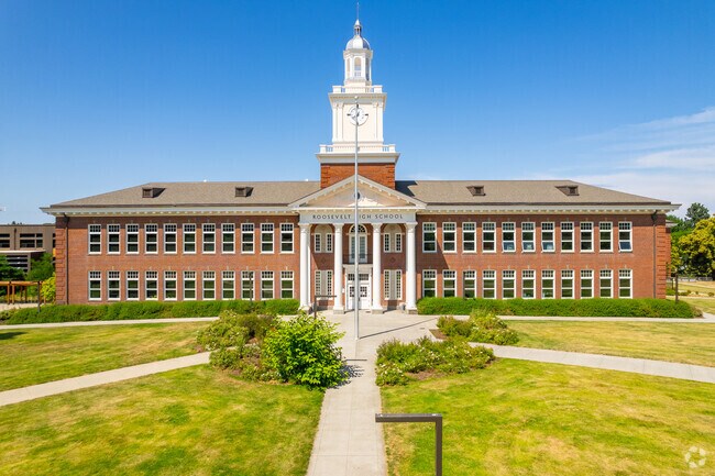Roosevelt High school features striking architecture.