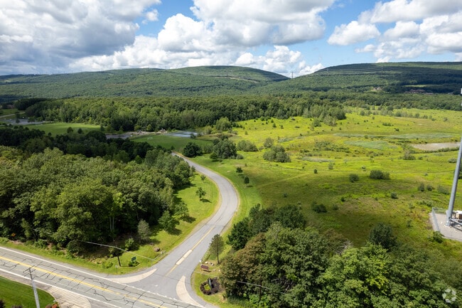 An aerial view of Archbald Regional Park.