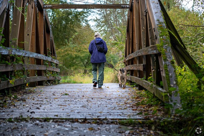 Take your dog for a relaxing walk along North Creek Trail in Canyon Park.