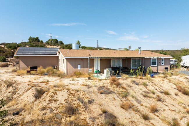 Ranch-style homes dominate Campo's residential area.