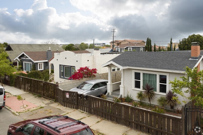 A variety of homes line the streets of Fairmount Village, San Diego.