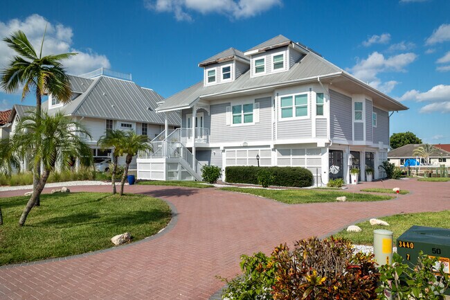 The finger isles of San Carlos have many large raised homes on canals.