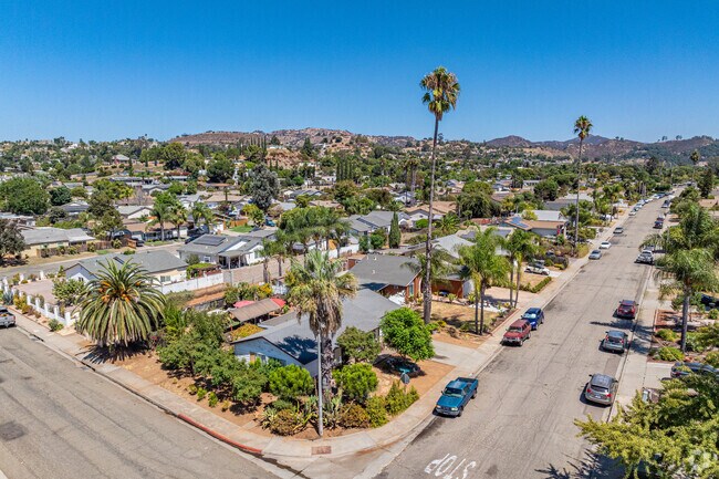 Palm trees dot the residential streets of Midway.