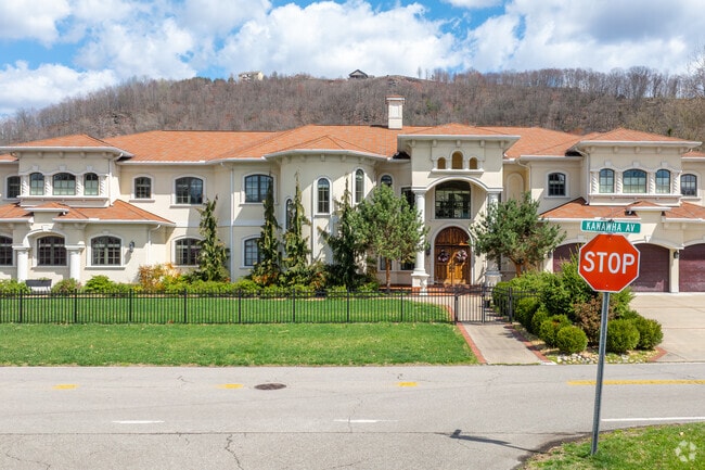 Extravagant riverfront homes line Kanawha Avenue, in one of Charleston's most desirable areas.