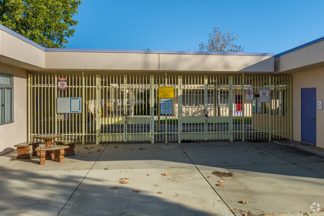 The main gates at Hage Elementary School.