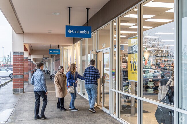 The Columbia Gorge Outlets are north of downtown in Town Center.