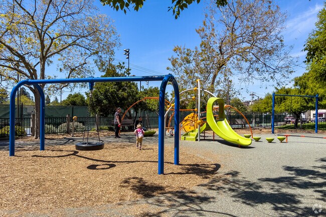 Willard Park Located In Elmwood has a colorful playground facility.