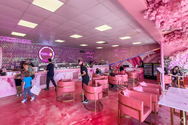 The Sweet Spot's pink-themed shop in Fairfield Shopping Center of Virginia Beach