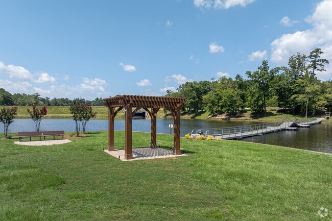 Relax on the island and take in the view at Sterling on the Lake.