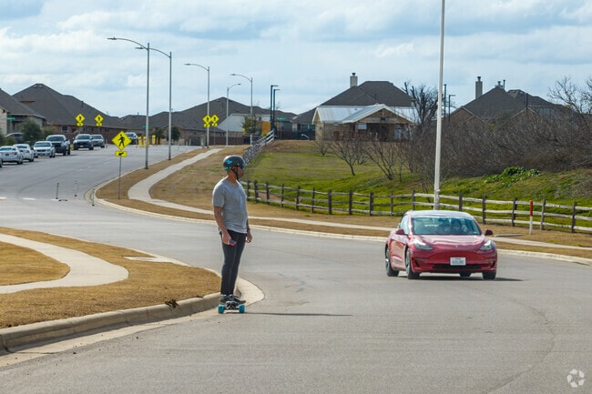 Enjoy the wide-open streets in the Harris Branch neighborhood.