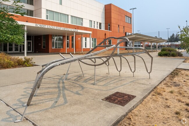 Robert Eagle Staff Middle School bike rack.