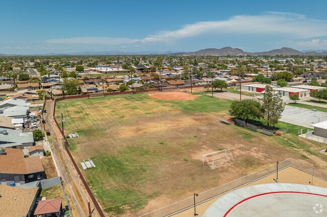 Palo Verde Middle School has large open fields for students to exercise outdoors.