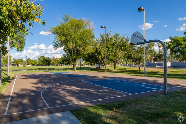 The shaded basketball court in Svob Park is a popular after school spot in West Tempe.