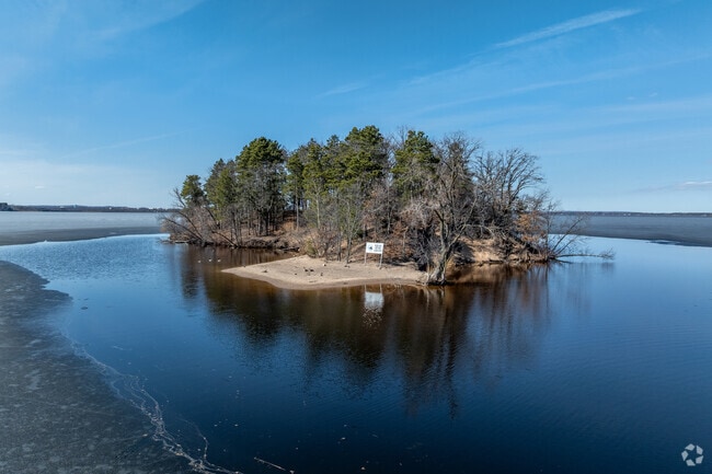 Brunet Island is a unique land formation in Lake Wissota.