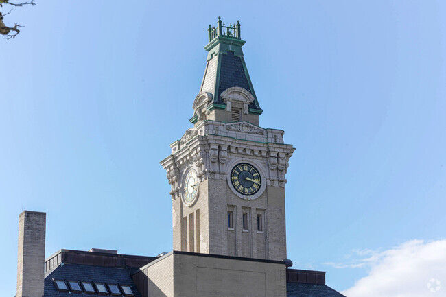 The clocktower of the Marlborough City Hall.