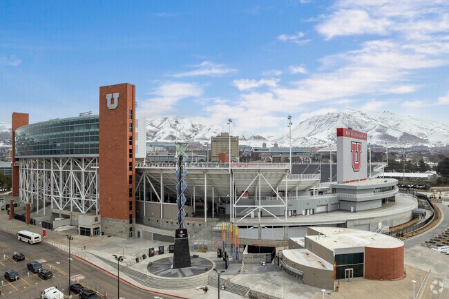 Located in the University neighborhood, Rice-Eccles Stadium hosts various sporting events.