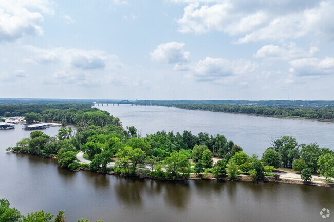 West Central Rock Island lies near the banks of the Mississippi offering scenic views.