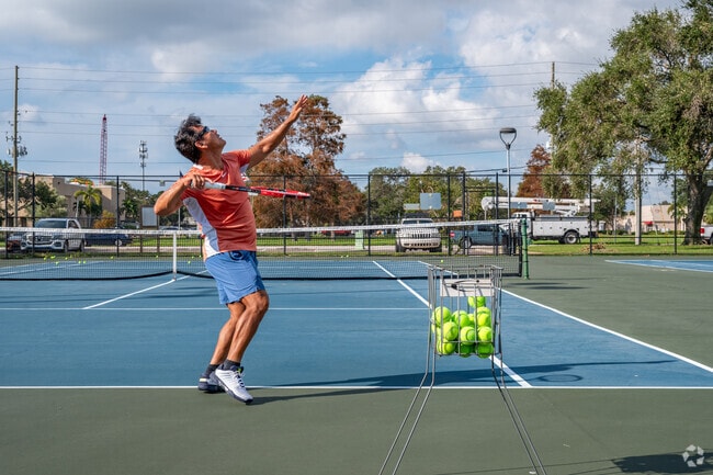 Eagle Crest residents can practice their tennis serve at Azalea Park.