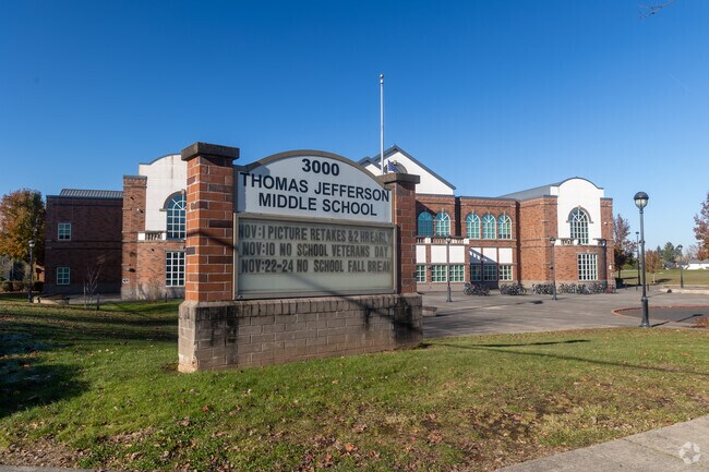 Jefferson Middle School's marquee keeps the community up to date.