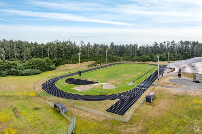 A large football field and a running track is available at North Beach Junior Senior High School