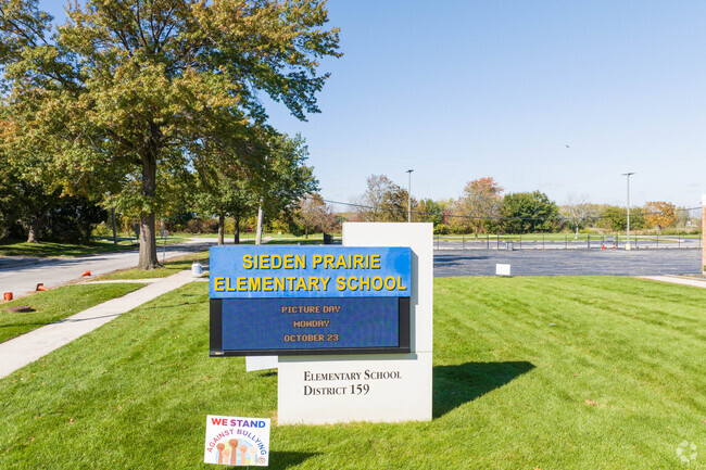 Sieden Prairie Elementary School serves grades pre-kindergarten through 5th grade.