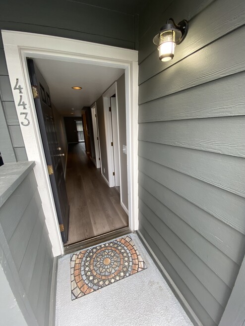 Entry door and hallway