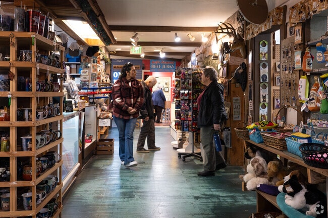 You'll find a collection of stores like used books, fun socks and souvenirs at Village Faire.