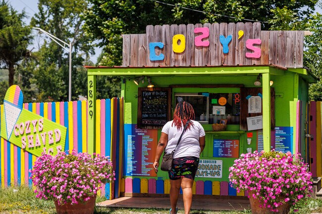 Amboy residents grab a cold treat at Cozy's Shaved Ice.