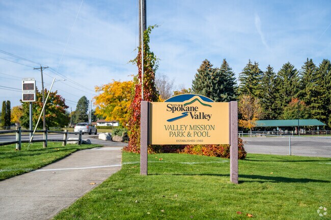 Valley Mission Park features a large field and playground for the local residents.
