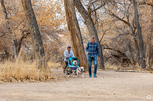 Enjoy a hike through the Bosque in River's Edge.