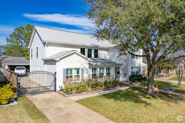 Two-story family homes are typical around Lazy Brook-Timbergrove.