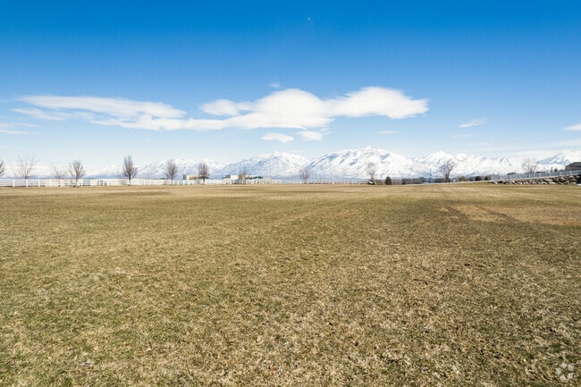 Grass fields at W & M Butterfield Park in Herriman, Utah.