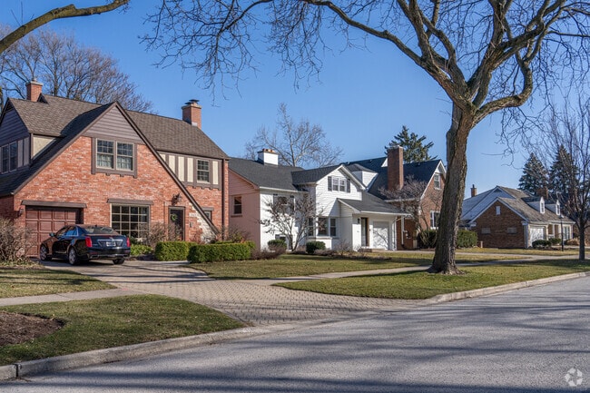 There are many unique architectural styles on the residential streets in La Grange Park.