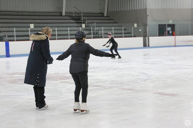 Reading friends meet up to skate at the Burbank Ice Arena in Reading.