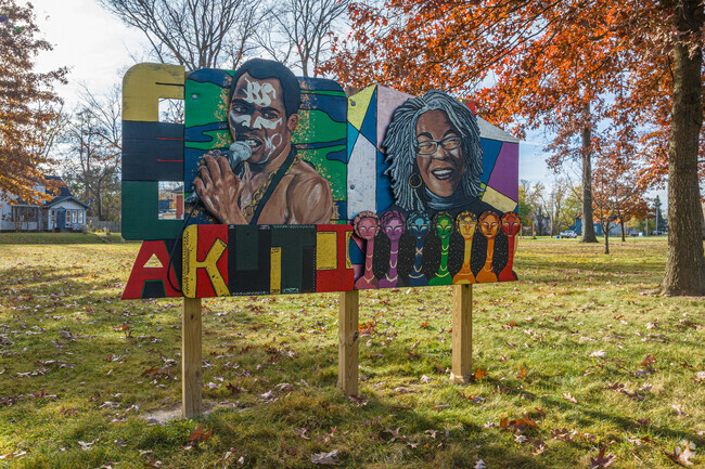 Art decorates Nimisilla Park in Canton's Crystal Park community.