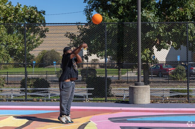 While in Roosevelt, spend time playing basketball with friends at the beautiful muraled court.
