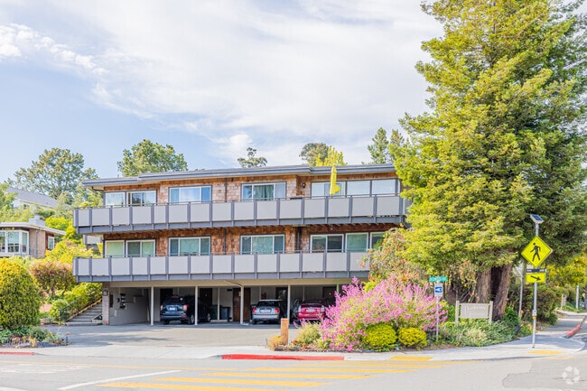 Some condos and apartment buildings reside in Corte Madera.
