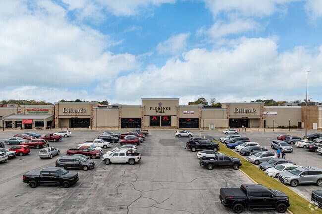 Florence Mall has big box stores like Dillards for clothing shopping.