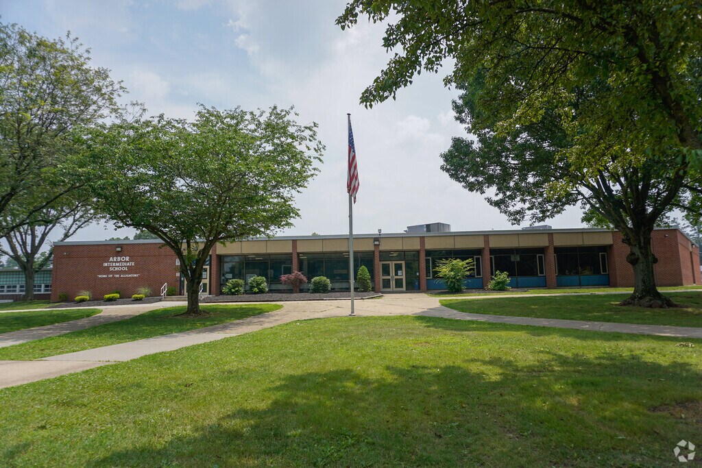 Arbor Elementary School front entrance and building in New Market.