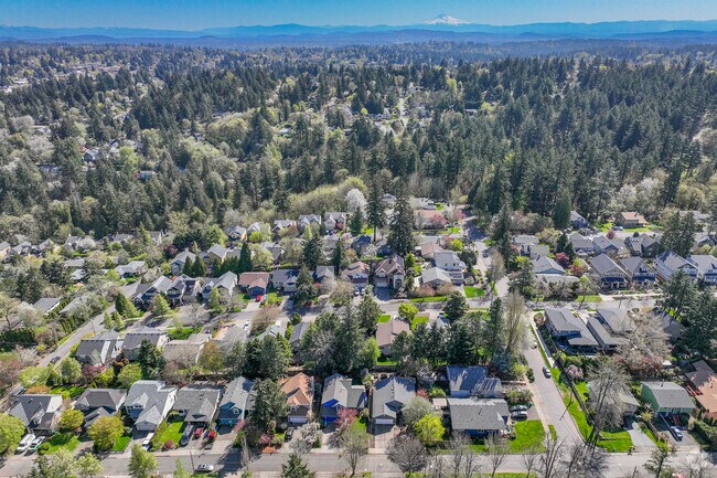 Aerial view of South Ashcreek surrounding the Woods Memorial Natural Area.
