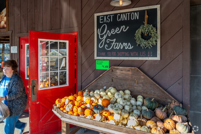 Green Farms Country Market displays some of the store's fall harvest near its entrance.