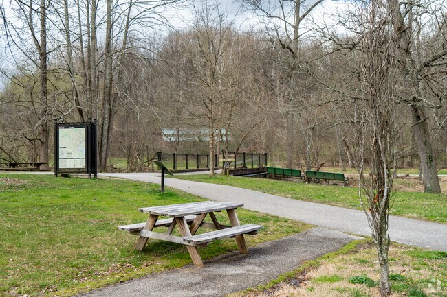 Ten Hills offers many benches to relax and enjoy the views.