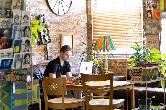 Third Street Stuff is both a gift shop and coffee house in Gratz Park.