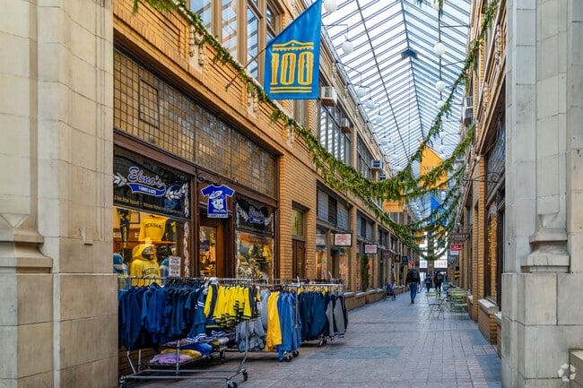 Built in 1918, Nickels Arcade is a covered shopping district in Ann Arbor.