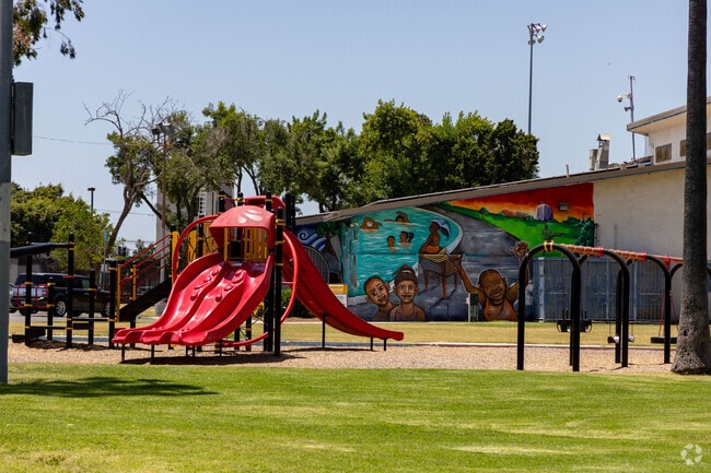 Gonzales Park has a playground, an aquatic center and sports fields