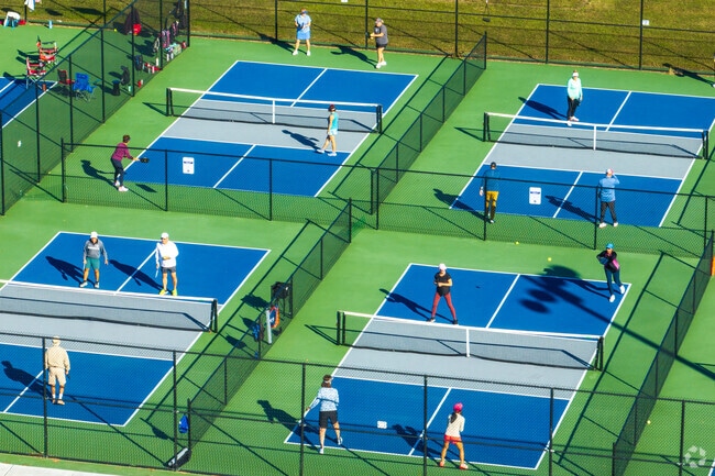 The pickleball courts at Broad Rock Sports Park can fill up quickly.
