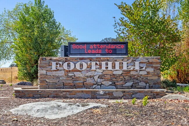 Foothill Elementary in Prather greets young learners.