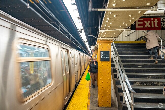 Commuters us the 14th Street L Train Platform to get around the city from Greenwich Village.